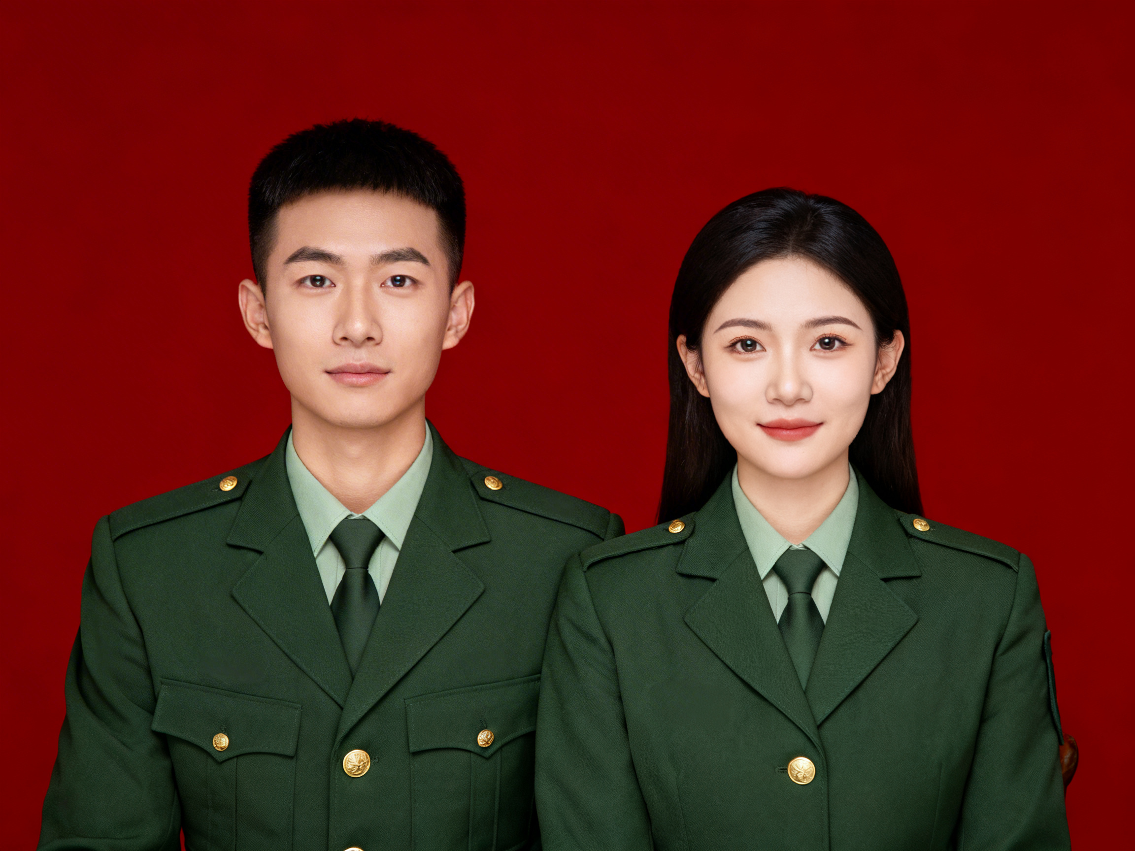 Red Bg - Military Uniform