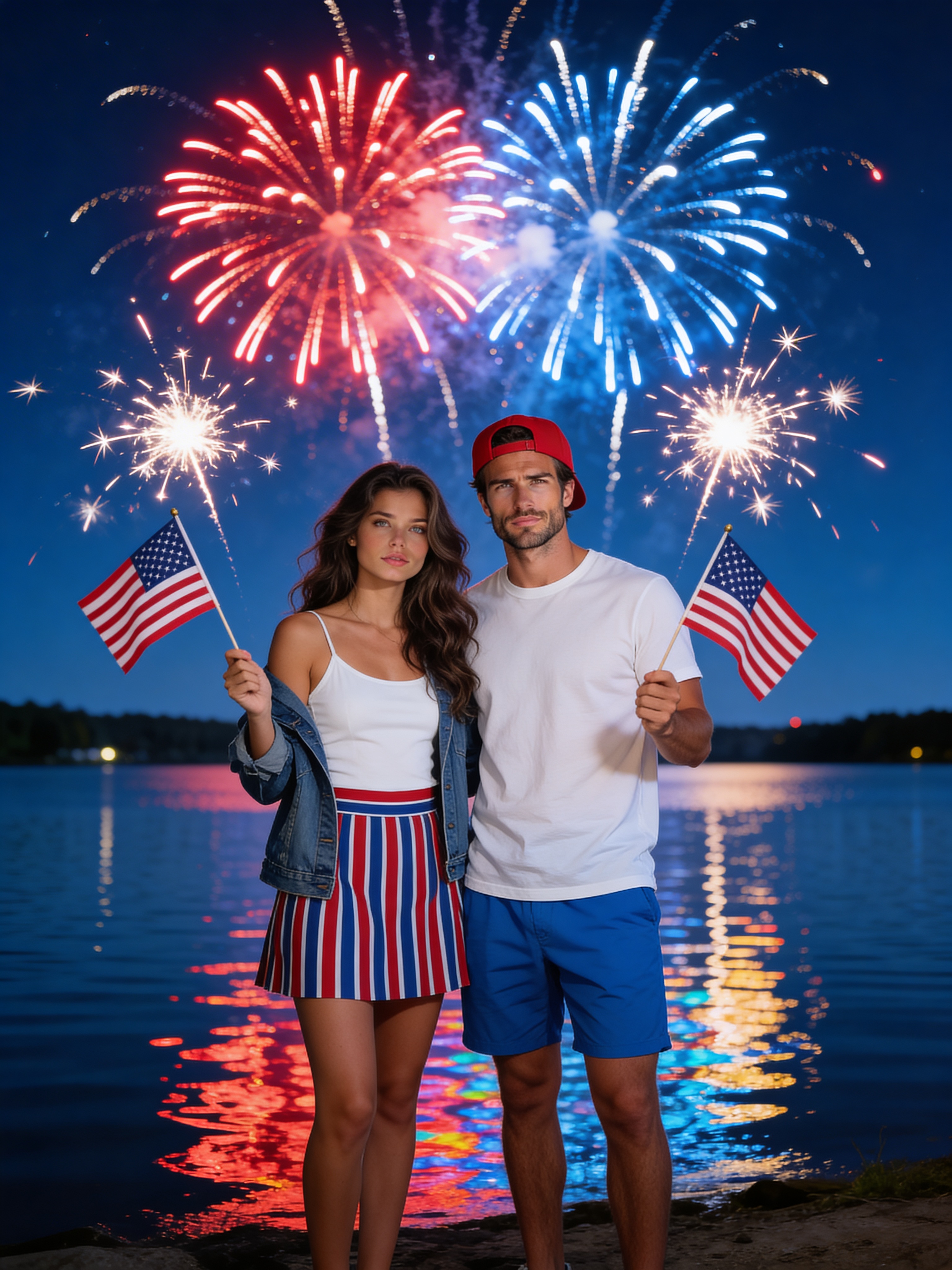 Feuerwerk am 4. Juli - Feiertagskarte