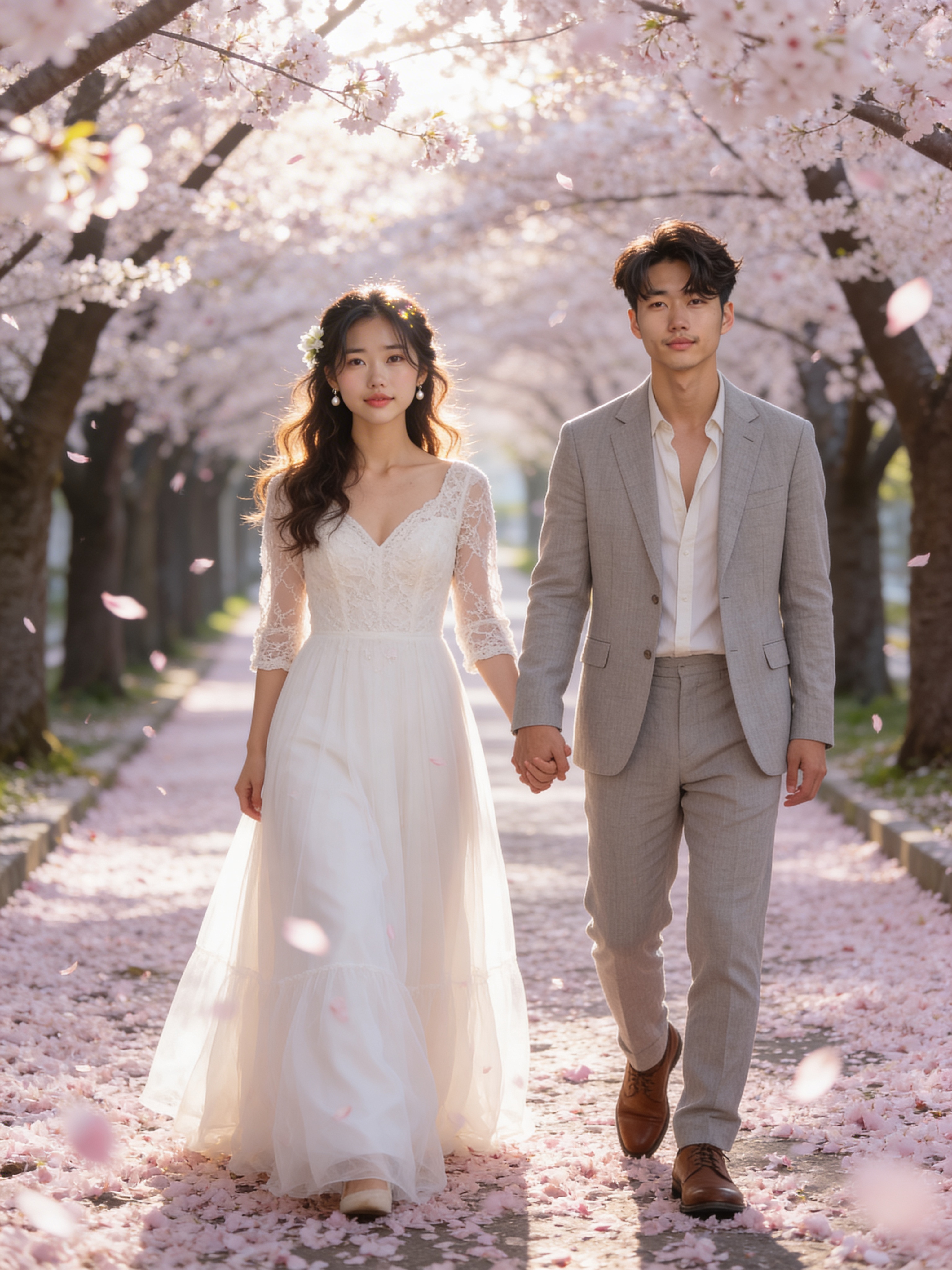 桜並木道 - 洋装ロケーション