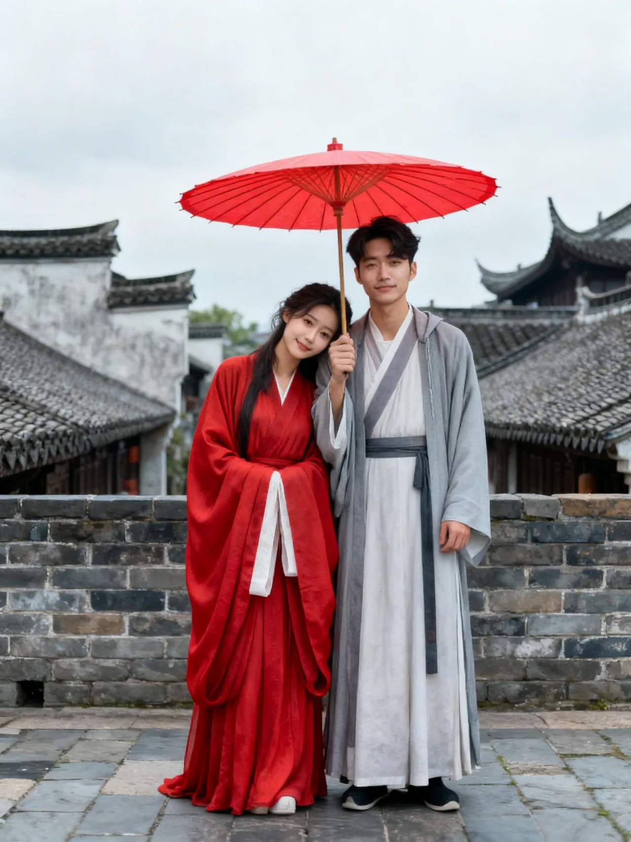 Hanfu con sombrilla