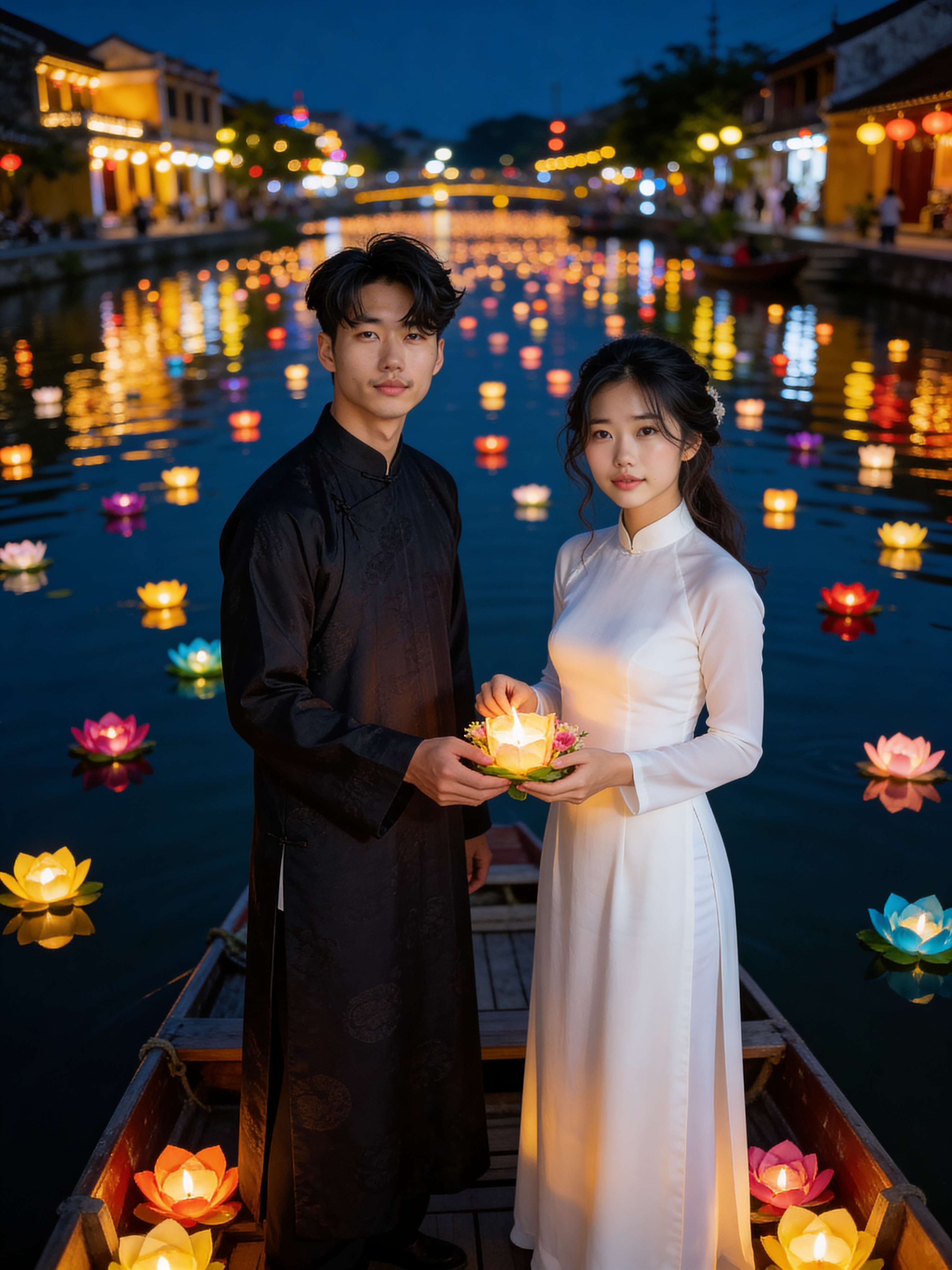 Áo dài đêm hoa đăng