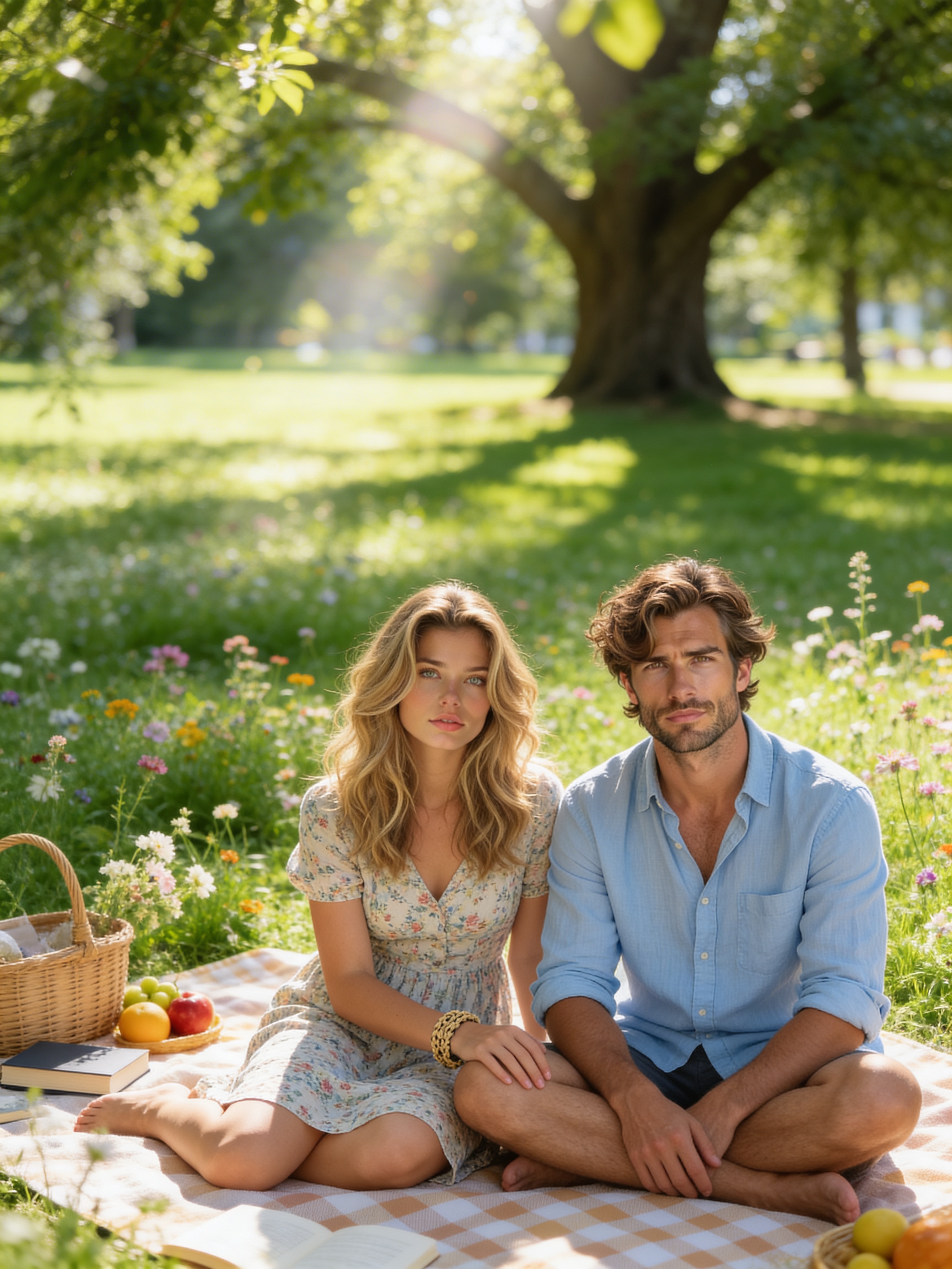 Parkta Piknik - Çift Portreleri