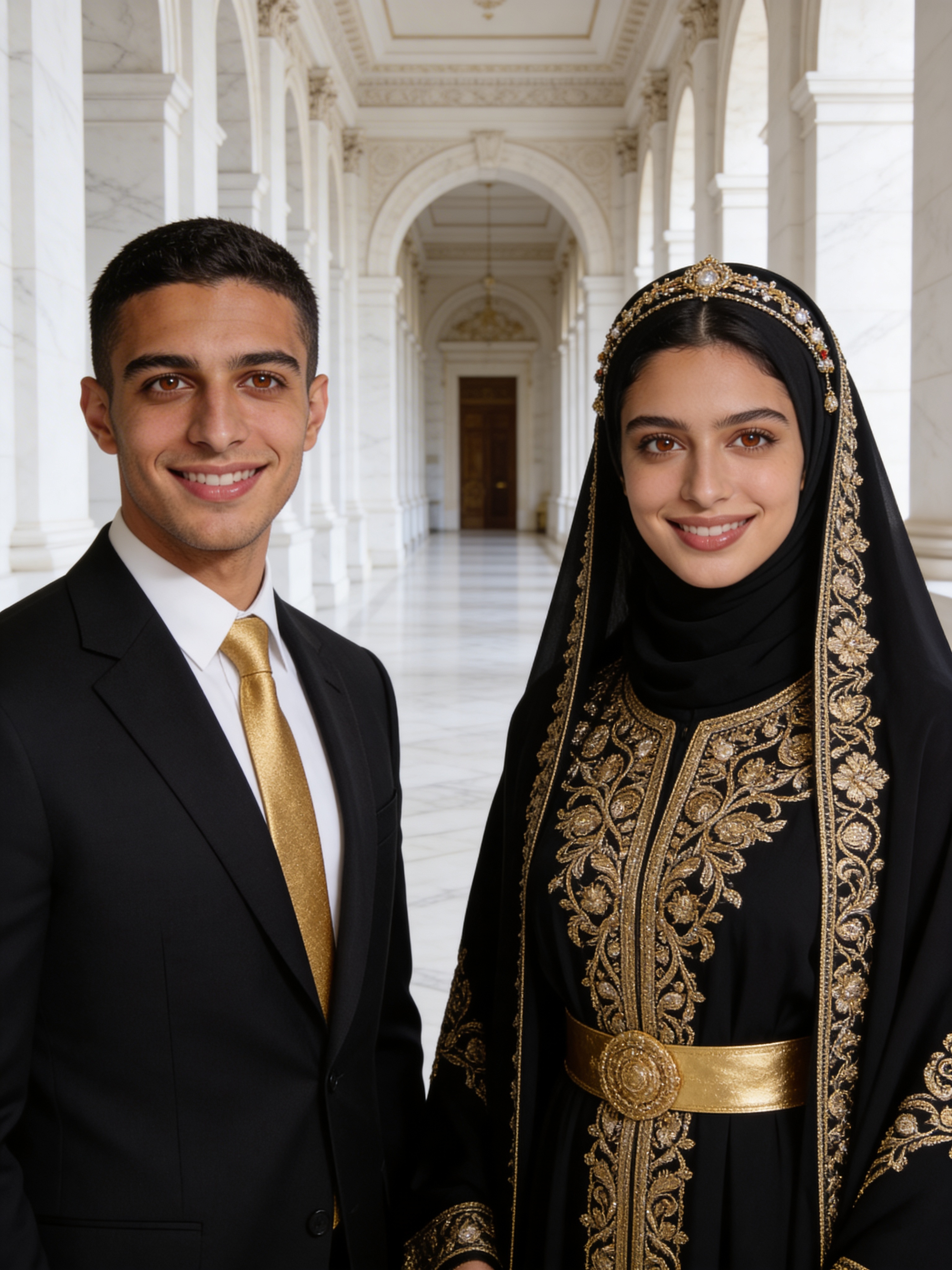 عباءة سوداء مطرزة - حفل زفاف عربي