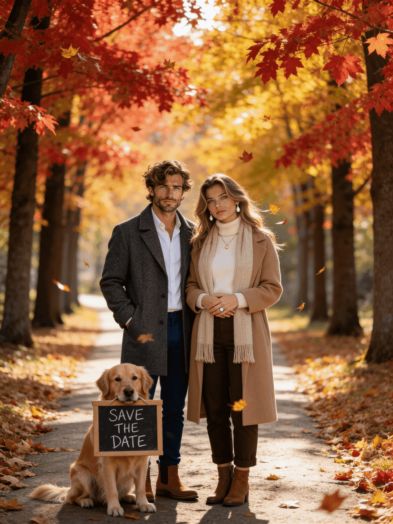 Autumn Trail with Pet Sign