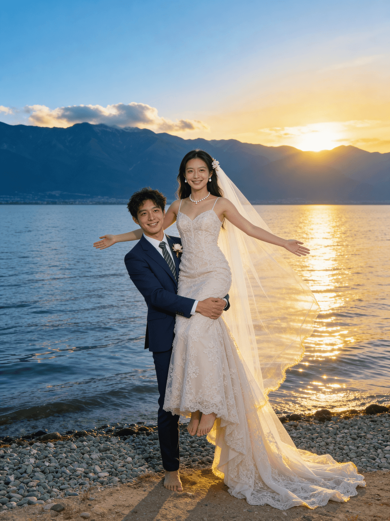 Lifting the Bride on the Shore