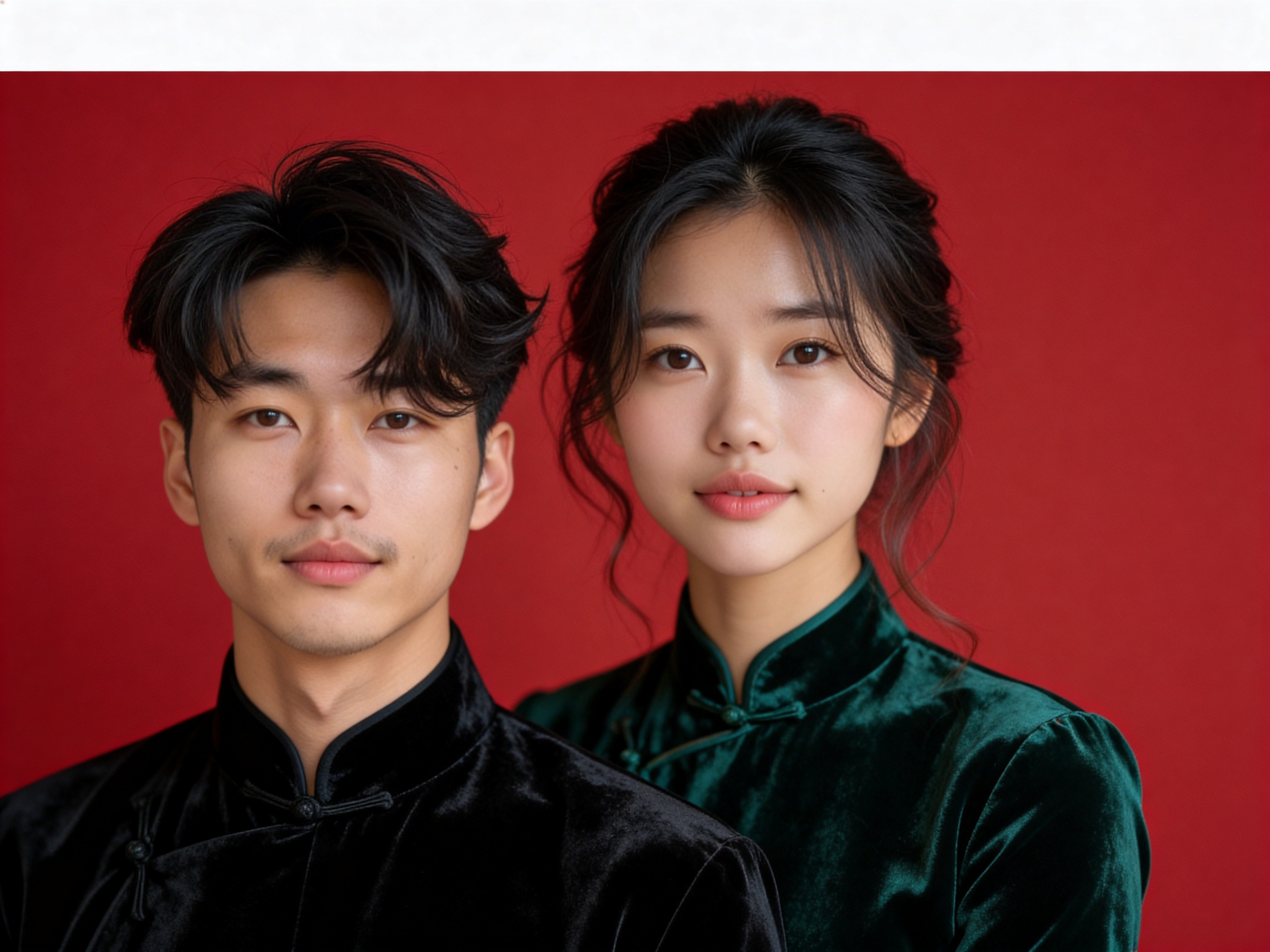 Red Bg - Mandarin Jacket & Qipao