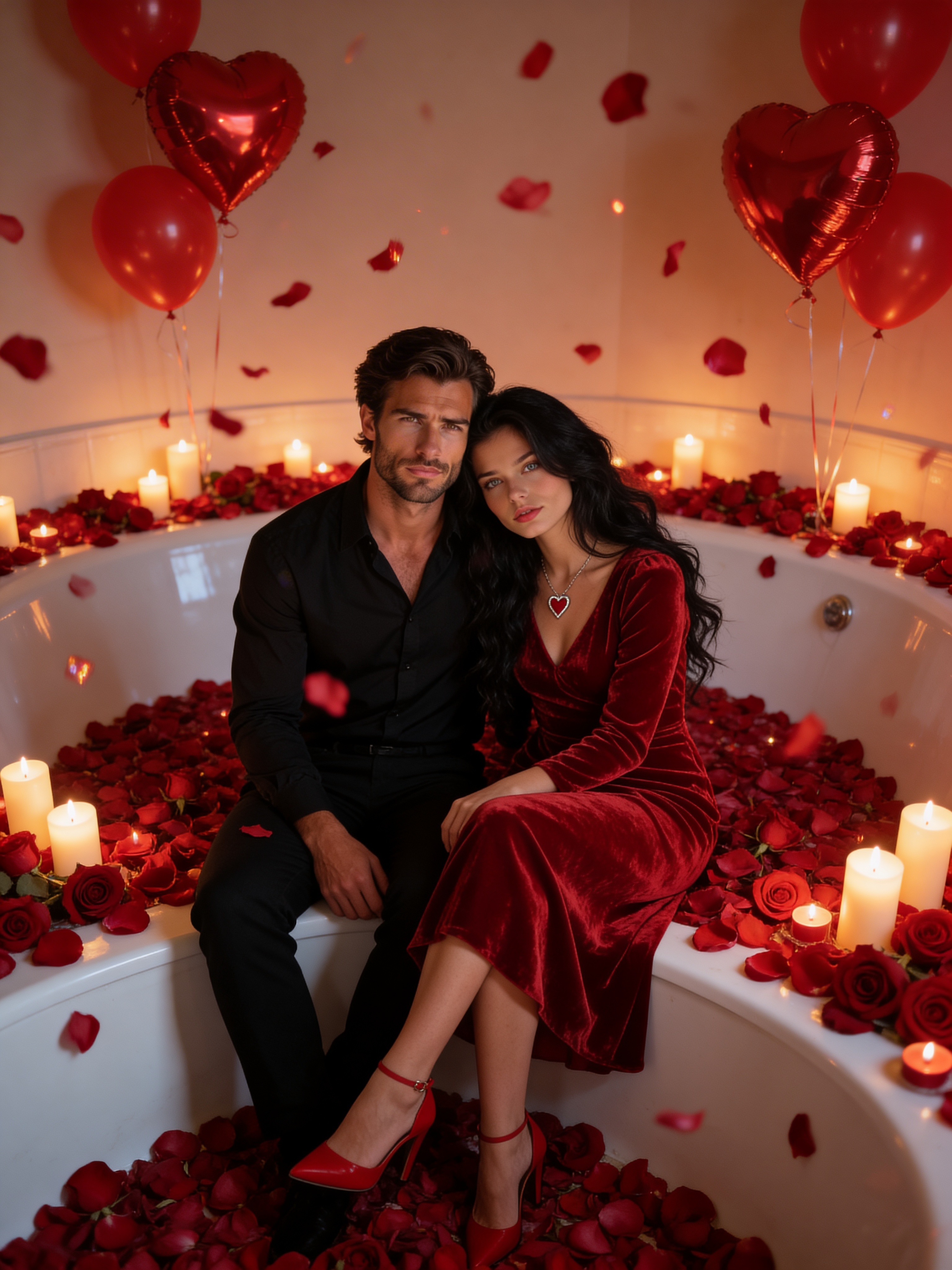 Valentinstag Rosenbad - Feiertagskarte