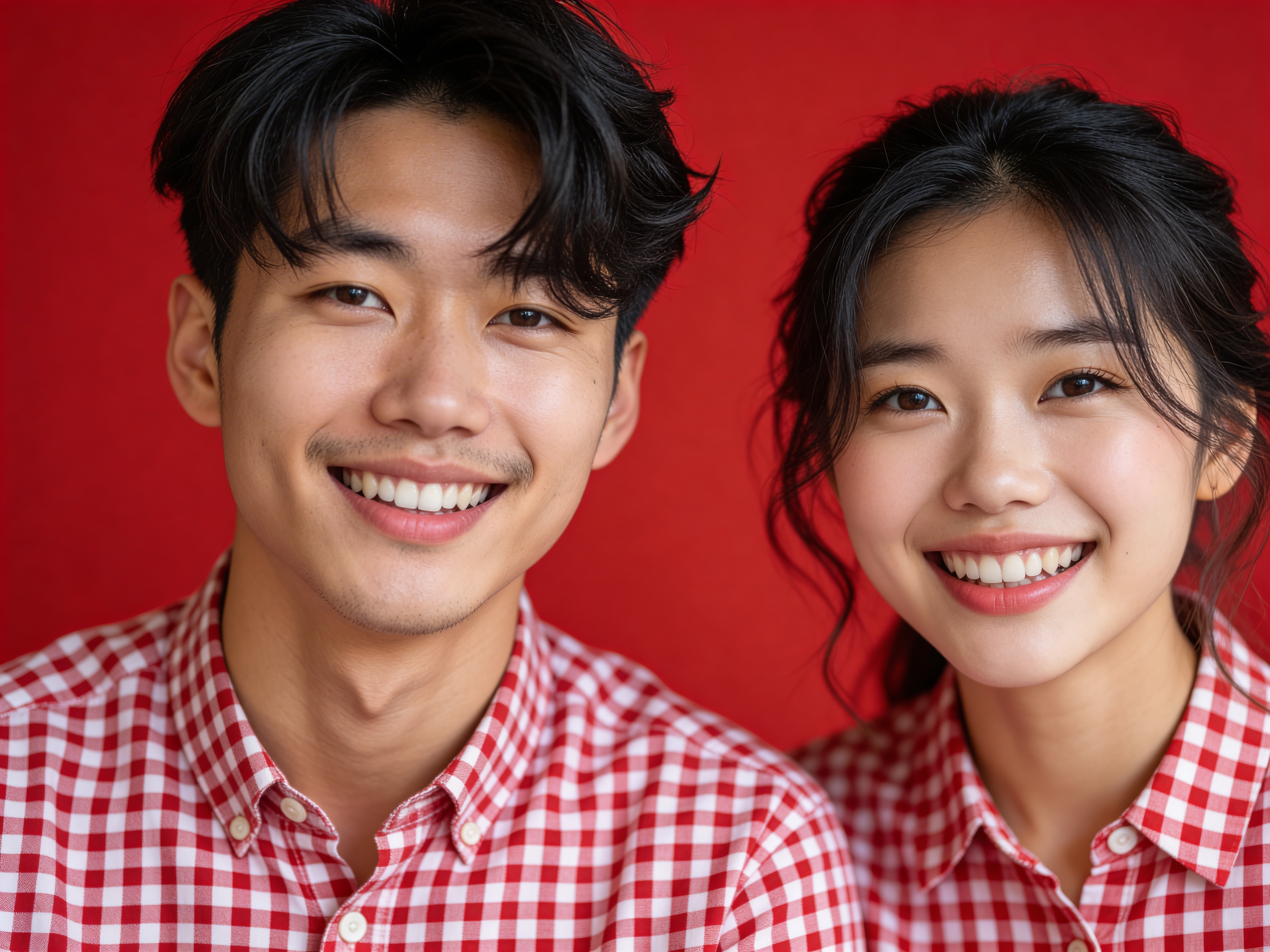 Red Bg - Plaid Shirts