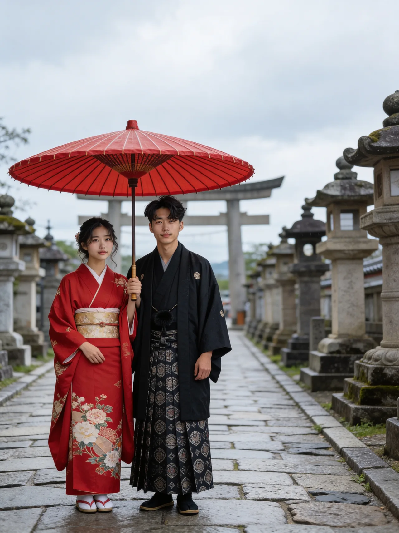 Red Umbrella Kimono